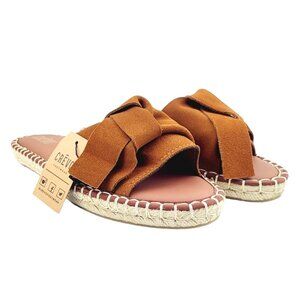 CREVO Women's Suede Bow‎ Slide Sandals - Size 10